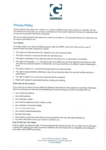 Garran lockers privacy policy for locker and storage solutions.